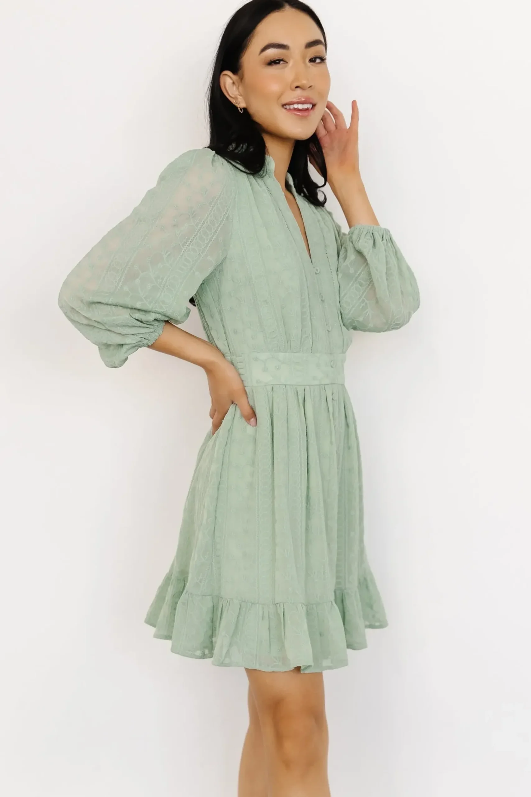 Baltic Born SALE|Harmony Embossed Dress | Sage