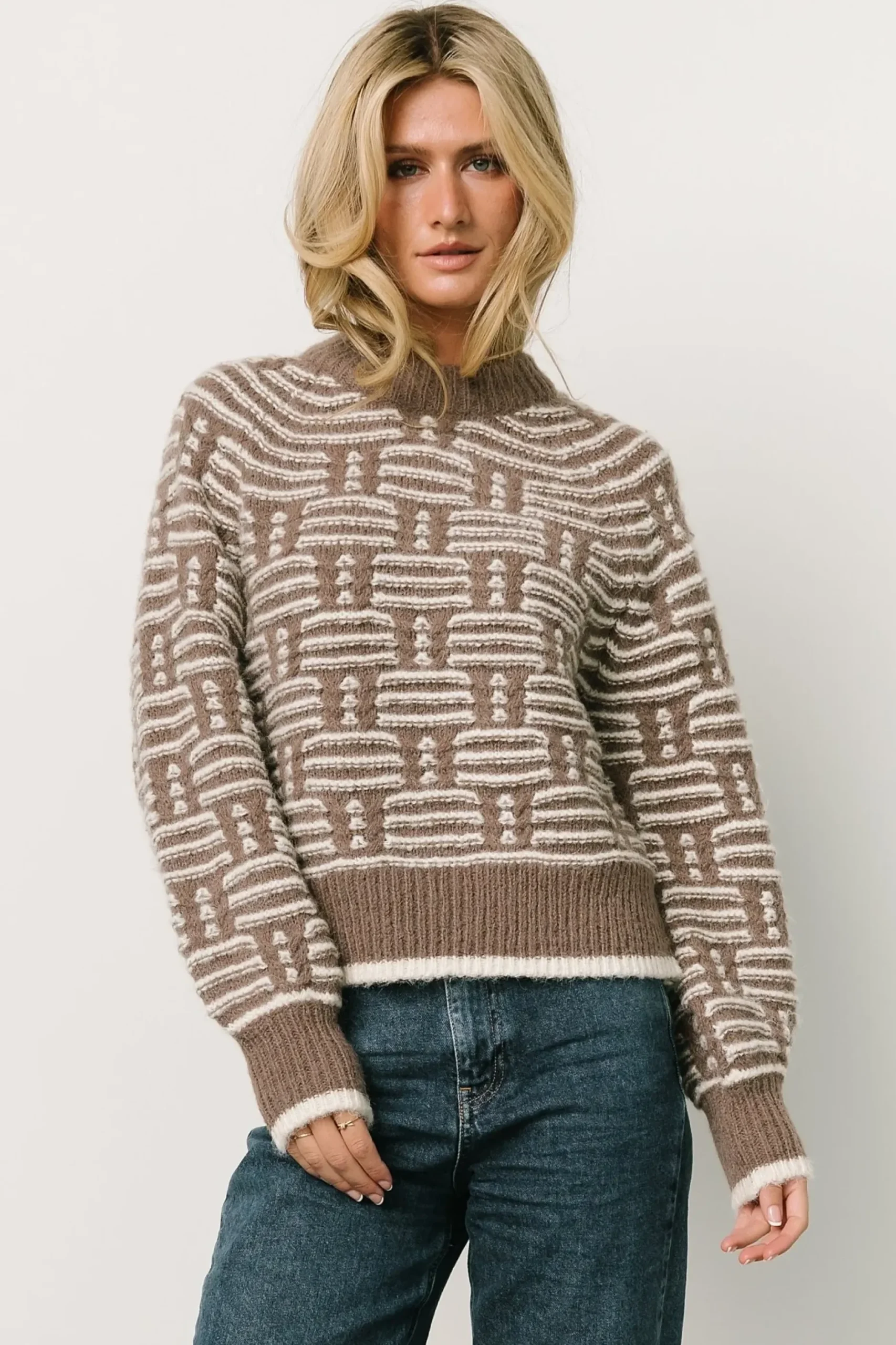 Baltic Born SALE|Hawthorne Knit Sweater | Mocha + Ivory