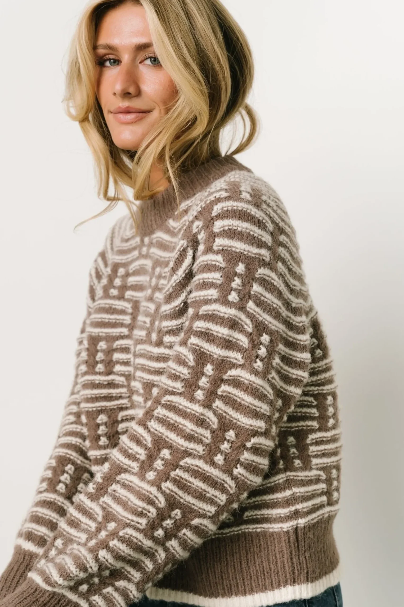 Baltic Born SALE|Hawthorne Knit Sweater | Mocha + Ivory