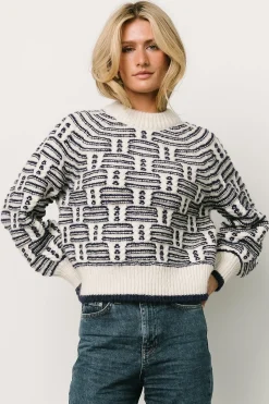 Baltic Born SALE|Hawthorne Knit Sweater | Navy + Ivory