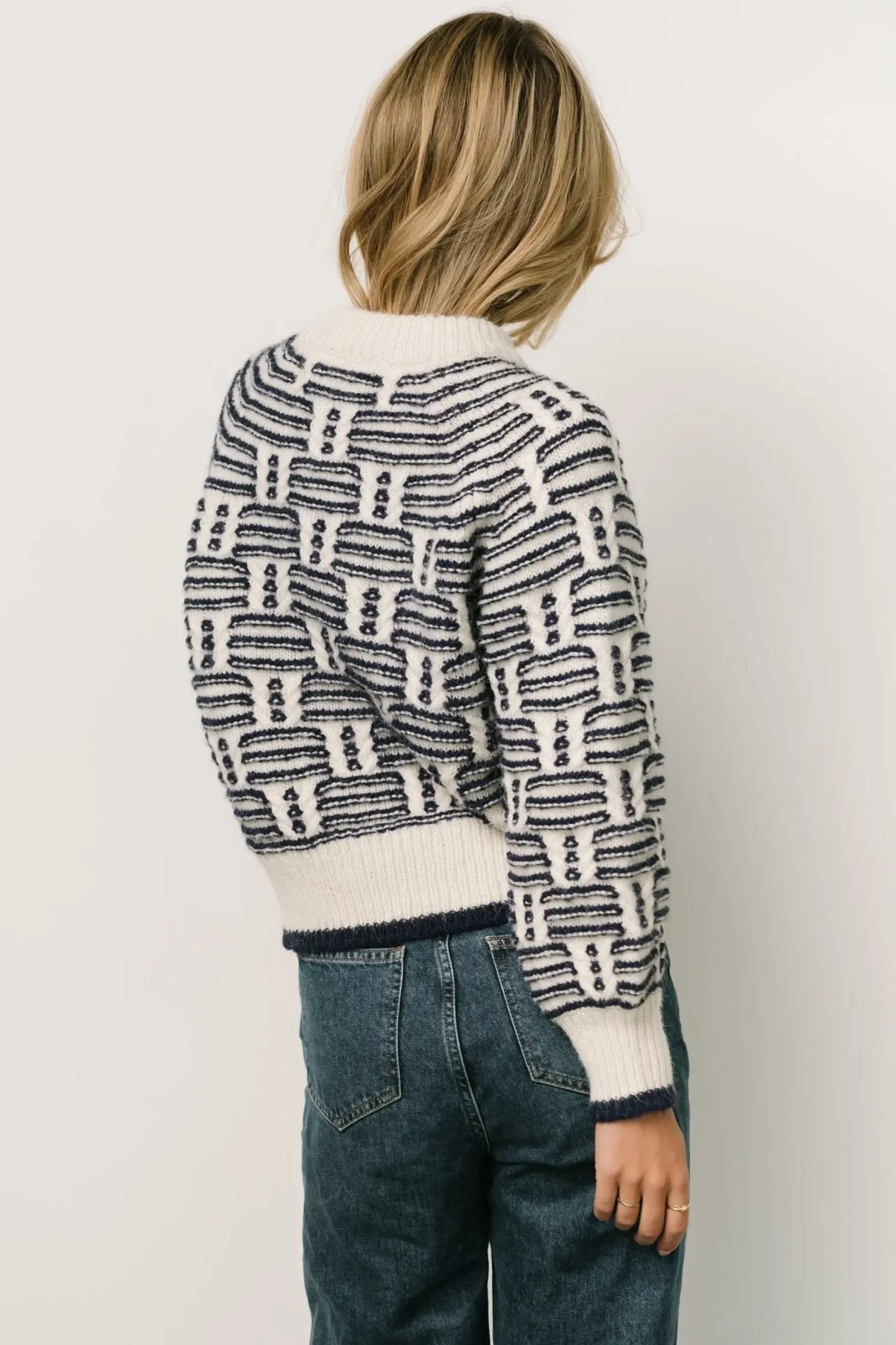 Baltic Born SALE|Hawthorne Knit Sweater | Navy + Ivory