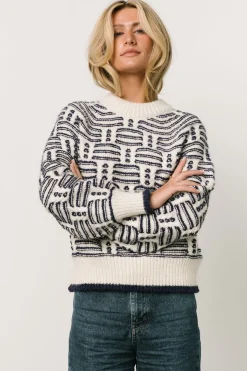 Baltic Born SALE|Hawthorne Knit Sweater | Navy + Ivory