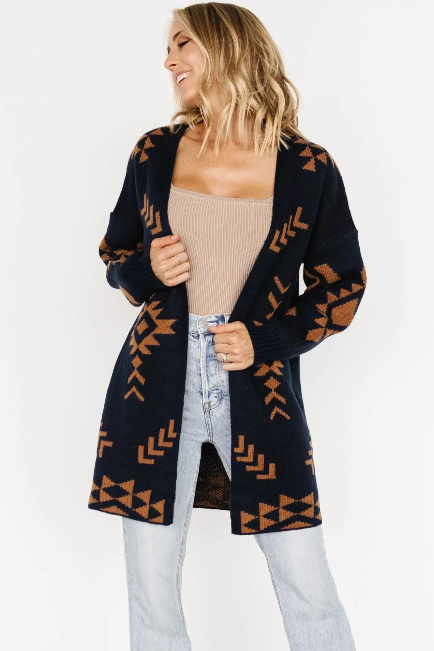 Baltic Born sweaters|cardigans|Hays Oversized Cardigan | Navy + Camel
