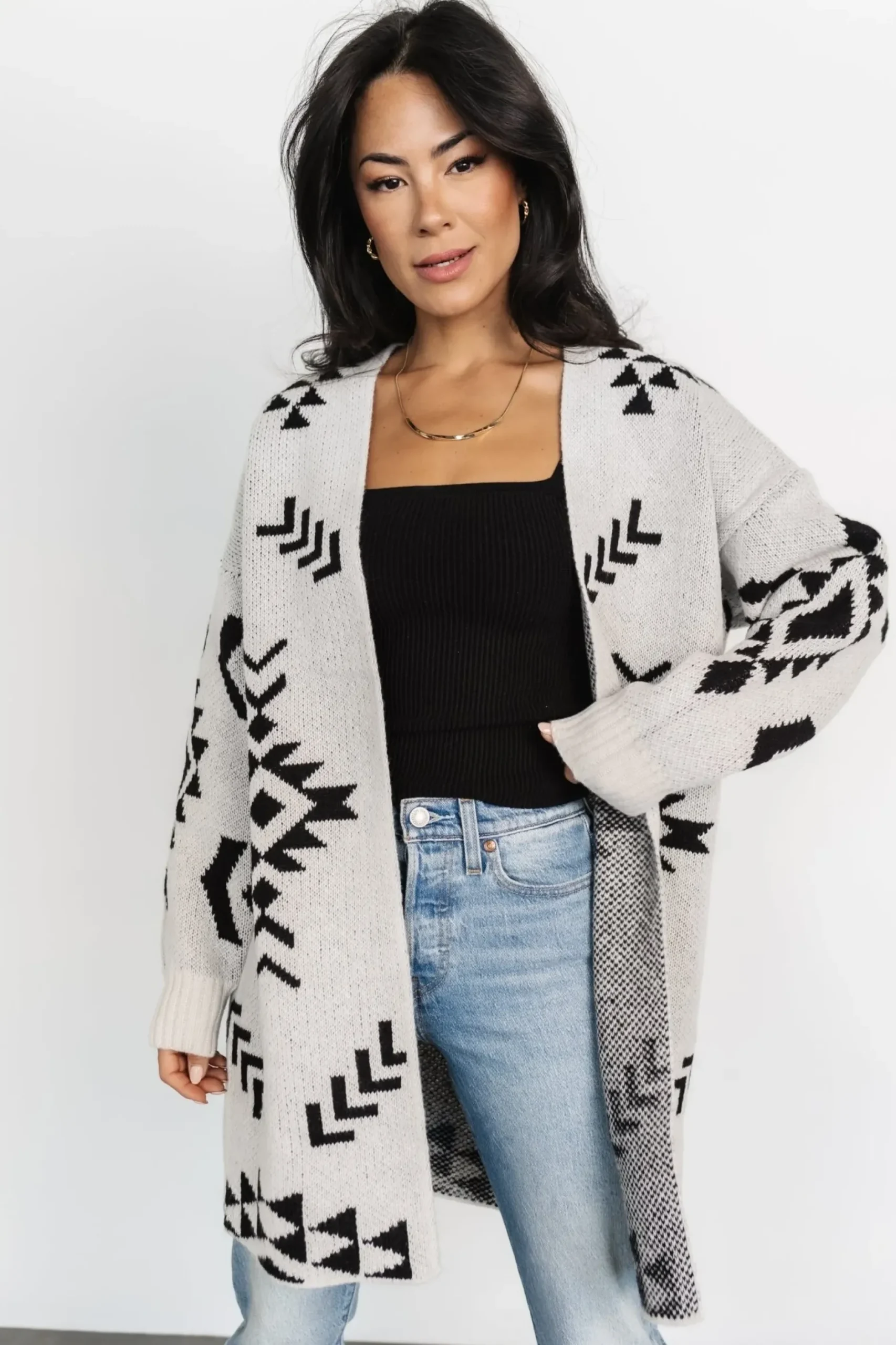 Baltic Born sweaters|cardigans|Hays Oversized Cardigan | Ivory + Black