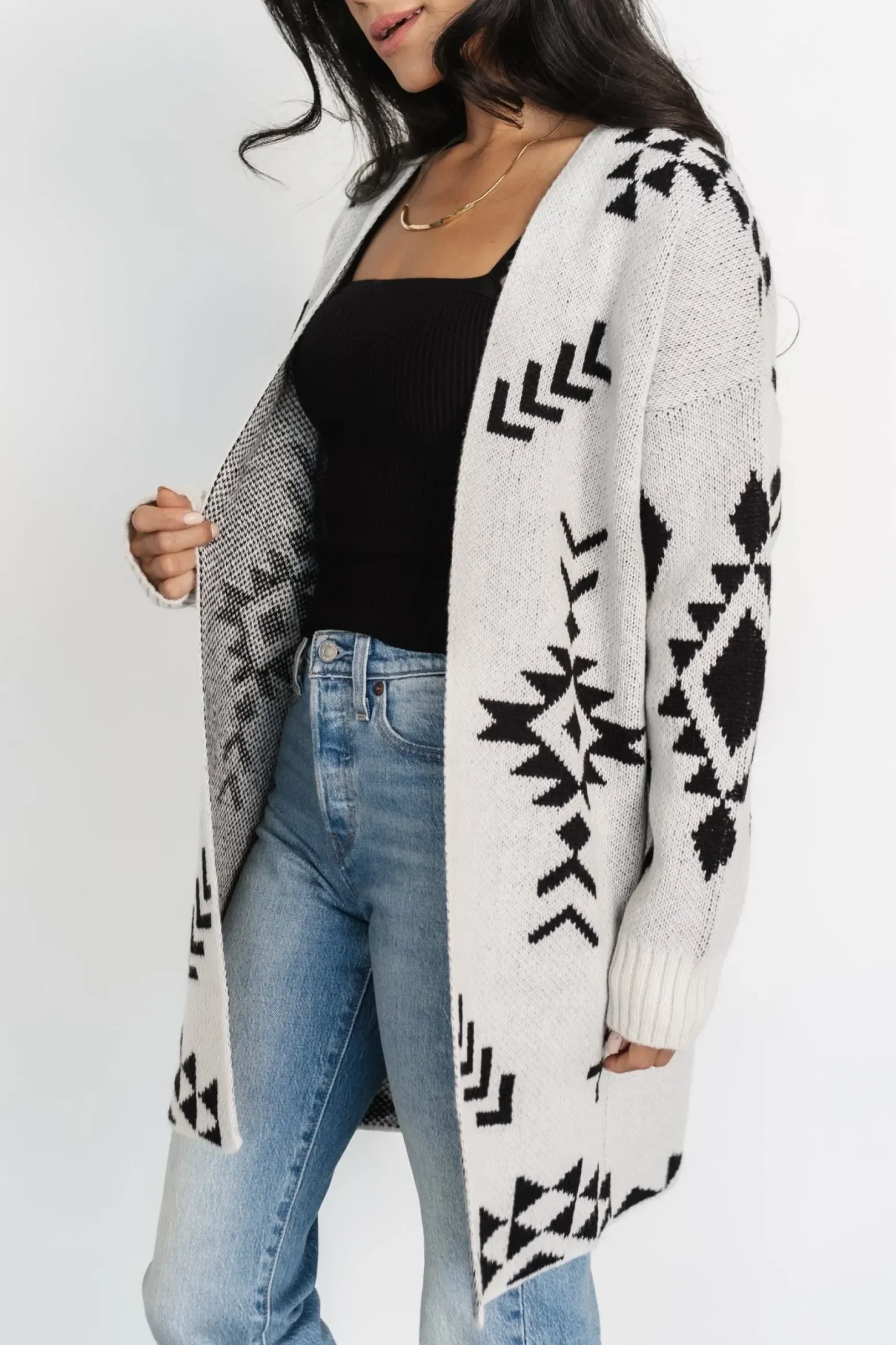 Baltic Born sweaters|cardigans|Hays Oversized Cardigan | Ivory + Black