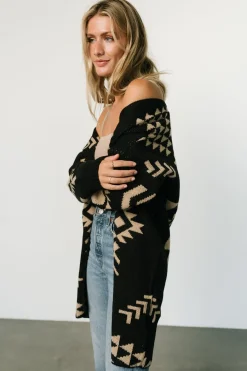 Baltic Born sweaters|cardigans|Hays Oversized Cardigan | Black + Tan