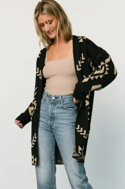 Baltic Born sweaters|cardigans|Hays Oversized Cardigan | Black + Tan