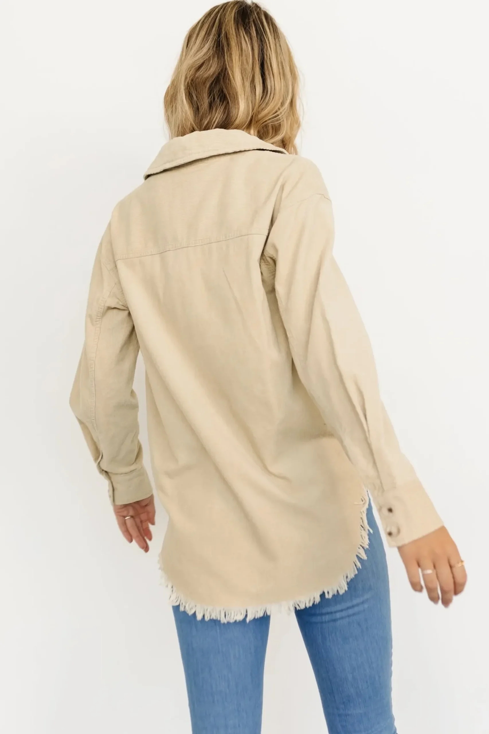 Baltic Born outerwear|Hector Half Zip Corduroy Top | Natural
