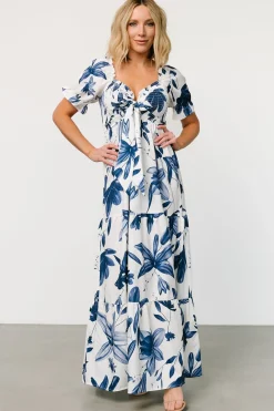 Baltic Born maxi dresses|Hilaria Maxi Dress | White + Blue