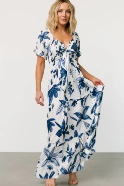 Baltic Born maxi dresses|Hilaria Maxi Dress | White + Blue
