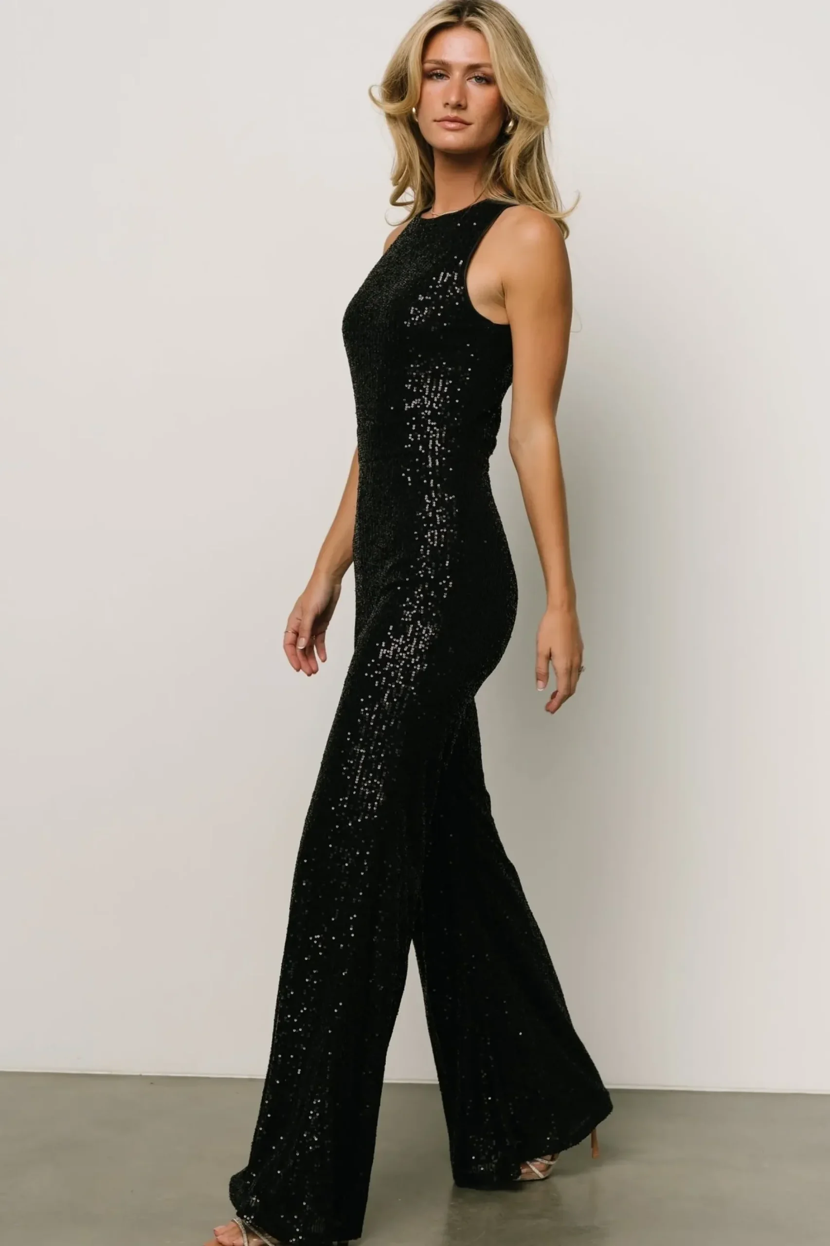Baltic Born JUMPSUITS + ROMPERS|Hillary Sequin Jumpsuit | Black