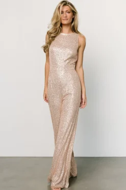 Baltic Born JUMPSUITS + ROMPERS|Hillary Sequin Jumpsuit | Rose Gold