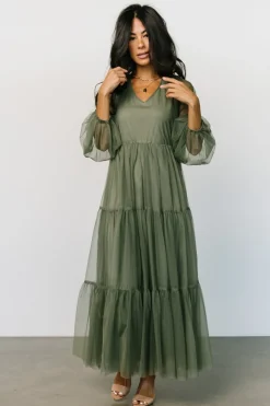 Baltic Born tulle styles|COMING SOON|Hoffman Tulle Maxi Dress | Olive