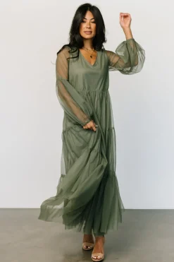 Baltic Born tulle styles|COMING SOON|Hoffman Tulle Maxi Dress | Olive