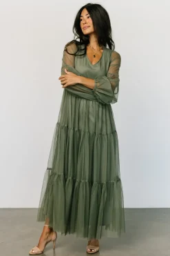 Baltic Born tulle styles|COMING SOON|Hoffman Tulle Maxi Dress | Olive