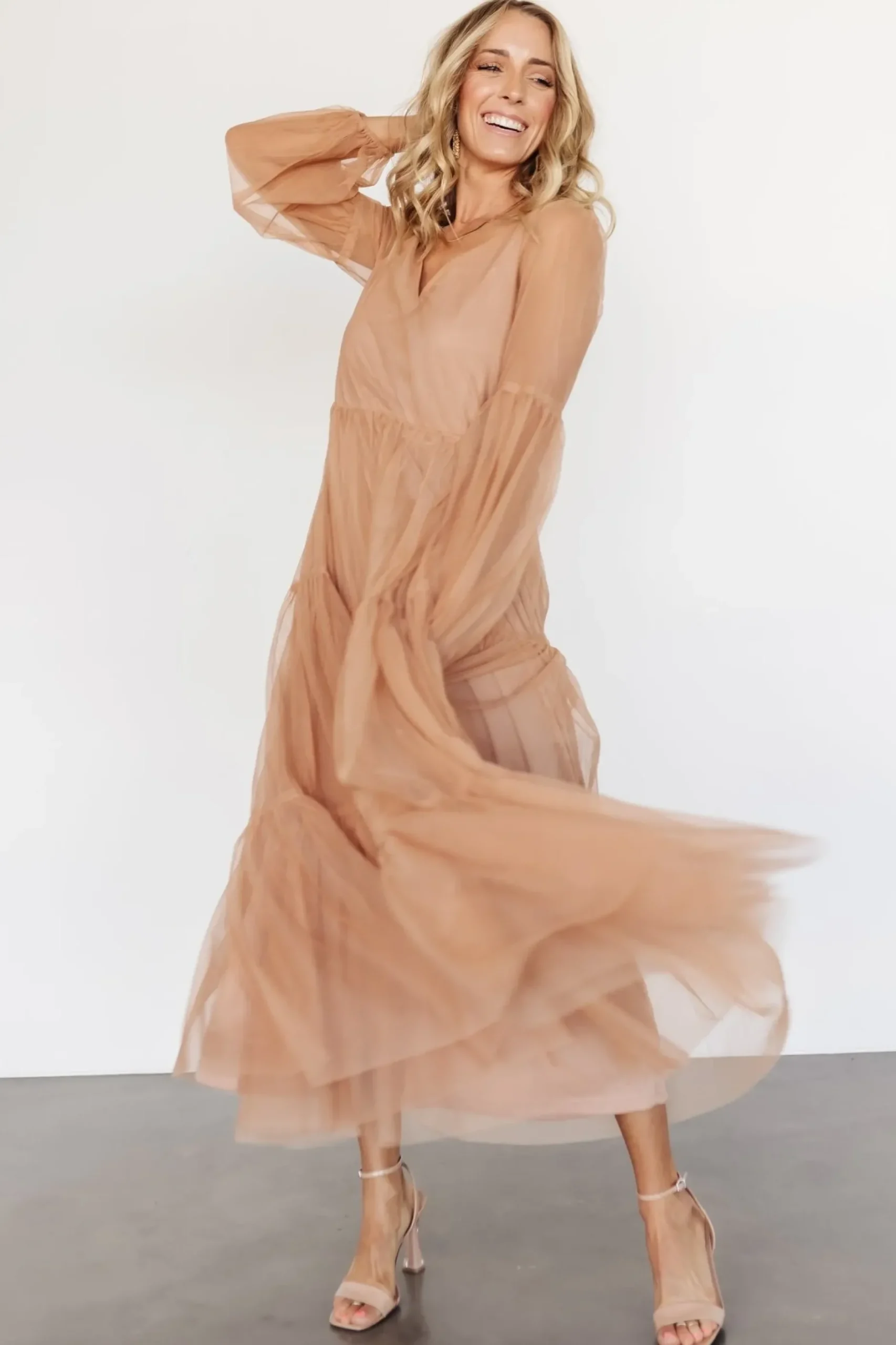 Baltic Born tulle styles|COMING SOON|Hoffman Tulle Maxi Dress | Dusty Camel