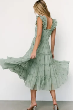 Baltic Born COMING SOON|Holland Embroidered Dress | Light Sage