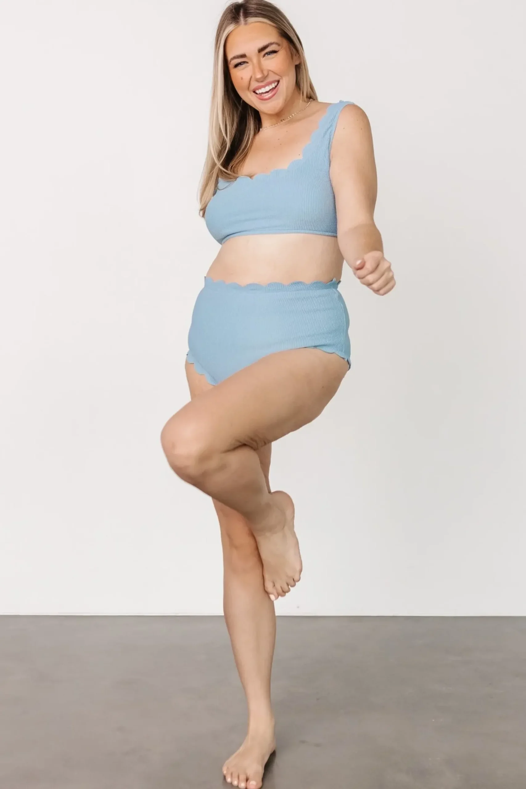 Baltic Born bikini|Honolulu Scalloped Bikini Top | Dusty Blue