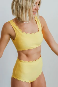Baltic Born bikini|Honolulu Scalloped Bikini Top | Yellow