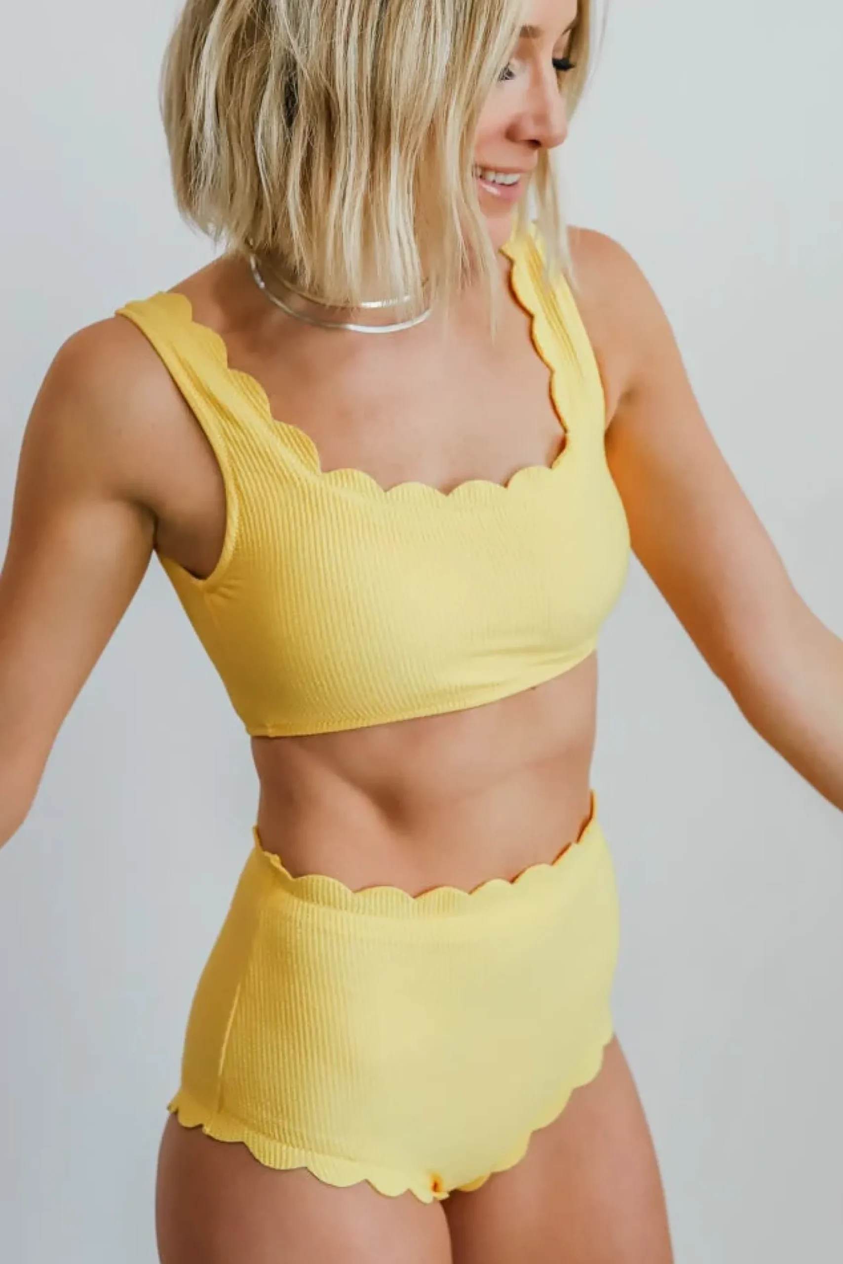 Baltic Born bikini|Honolulu Scalloped Bikini Top | Yellow
