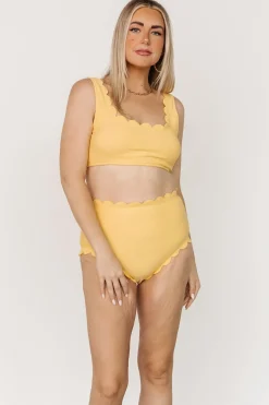 Baltic Born bikini|Honolulu Scalloped Bikini Top | Yellow