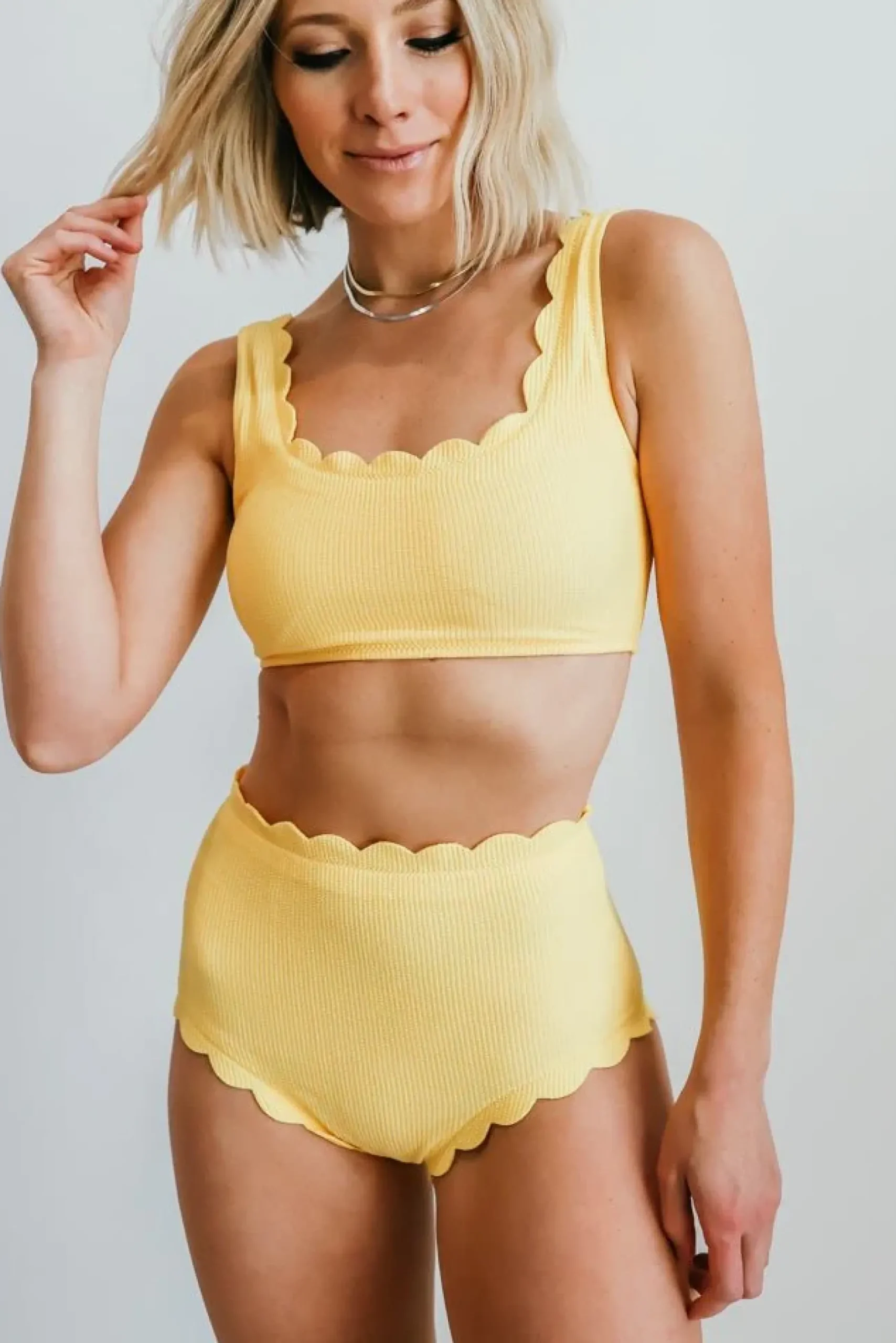 Baltic Born bikini|Honolulu Scalloped Bikini Top | Yellow