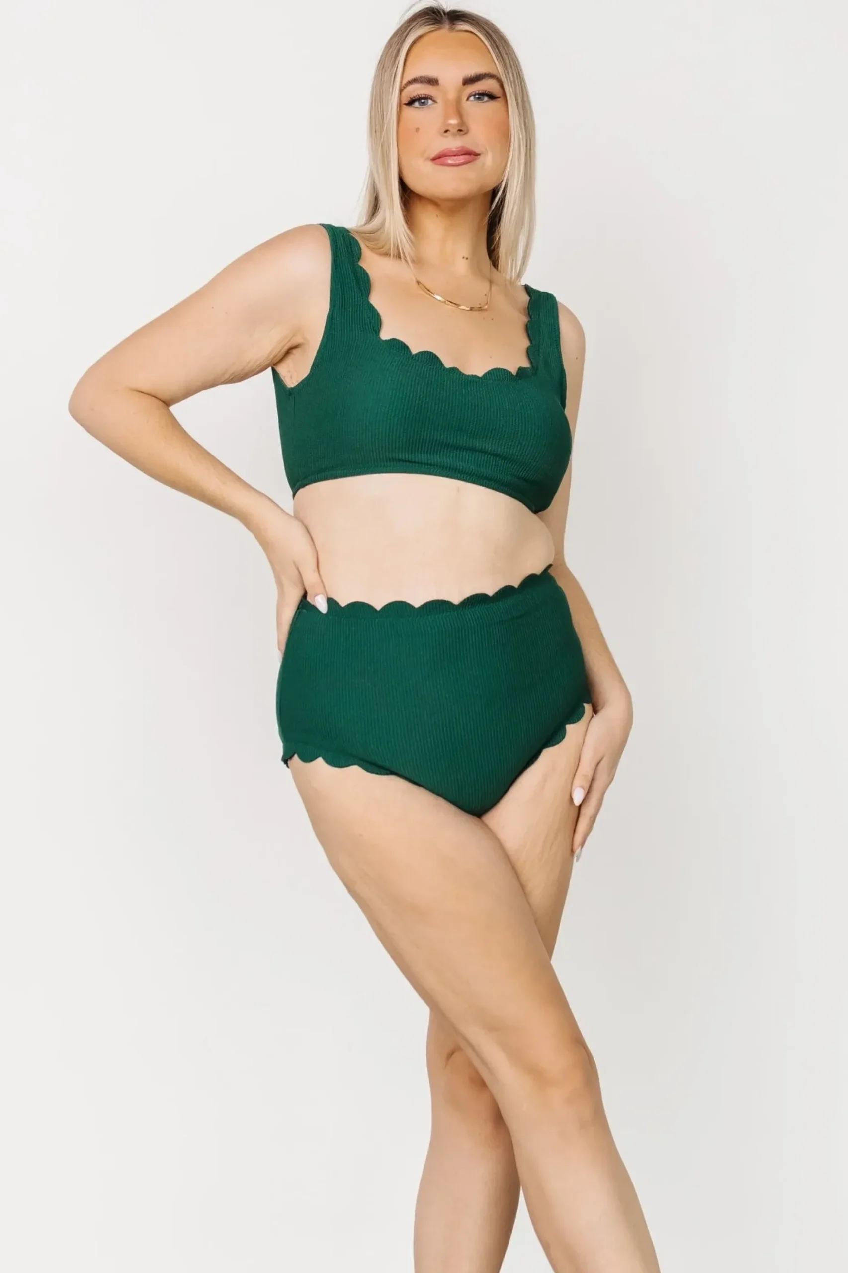 Baltic Born bikini|Honolulu Scalloped Bikini Top | Green
