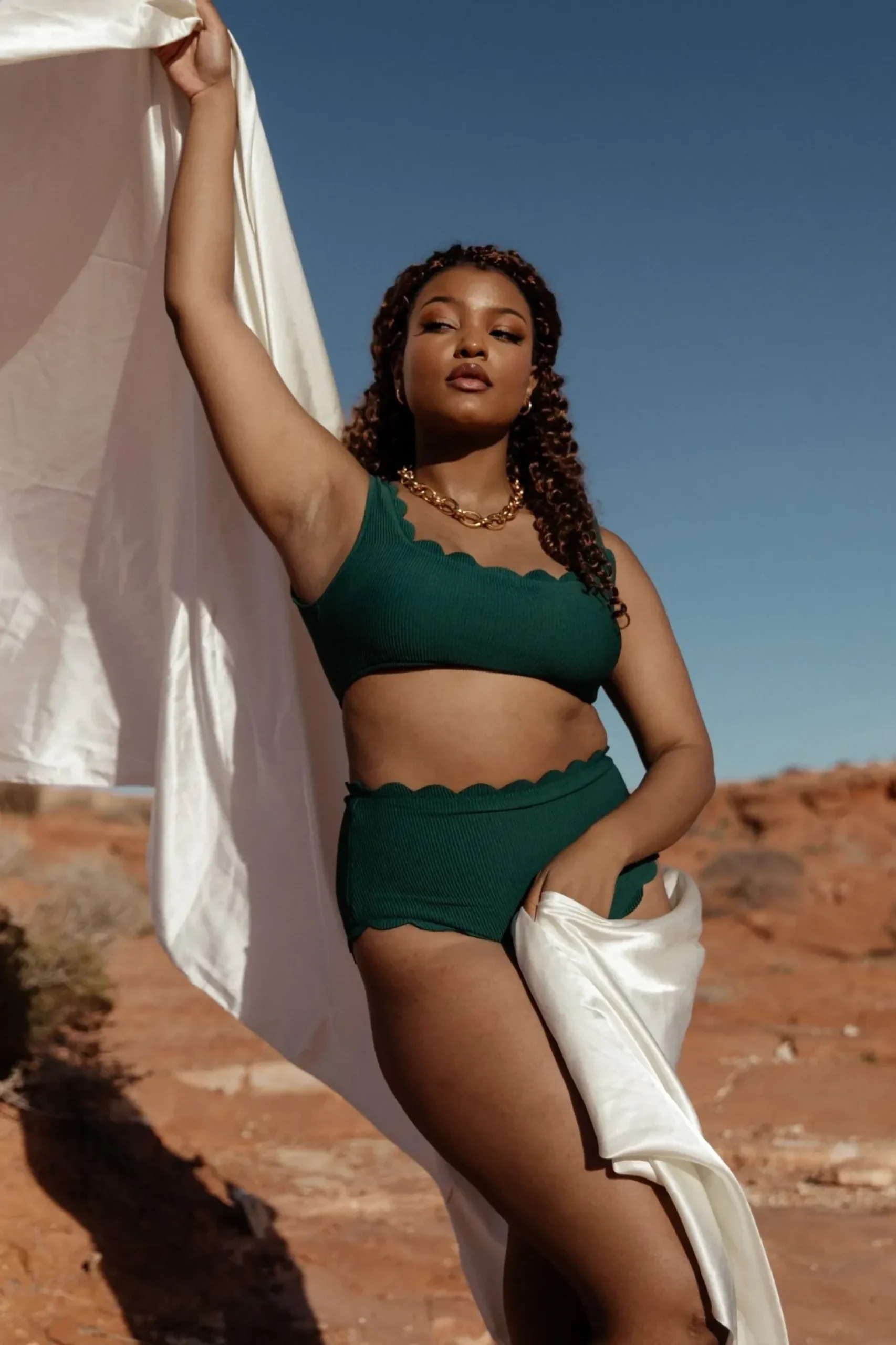 Baltic Born bikini|Honolulu Scalloped Bikini Top | Green