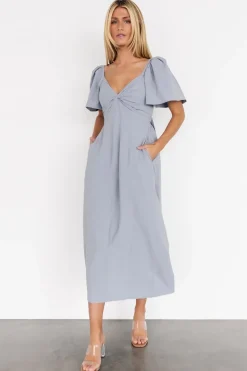 Baltic Born COMING SOON|Indie Back Tie Dress | Dusty Blue