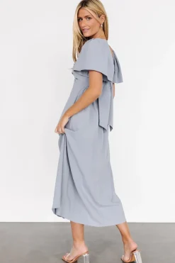 Baltic Born COMING SOON|Indie Back Tie Dress | Dusty Blue