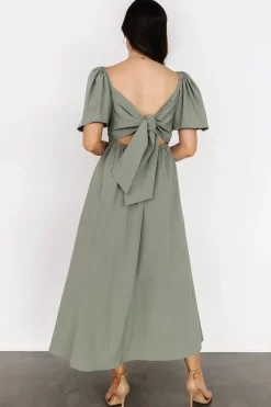 Baltic Born COMING SOON|Indie Back Tie Dress | Dusty Green