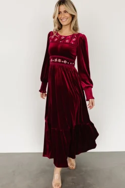 Baltic Born COMING SOON|Ingrid Velvet Maxi Dress | Merlot
