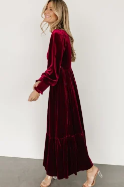 Baltic Born COMING SOON|Ingrid Velvet Maxi Dress | Merlot