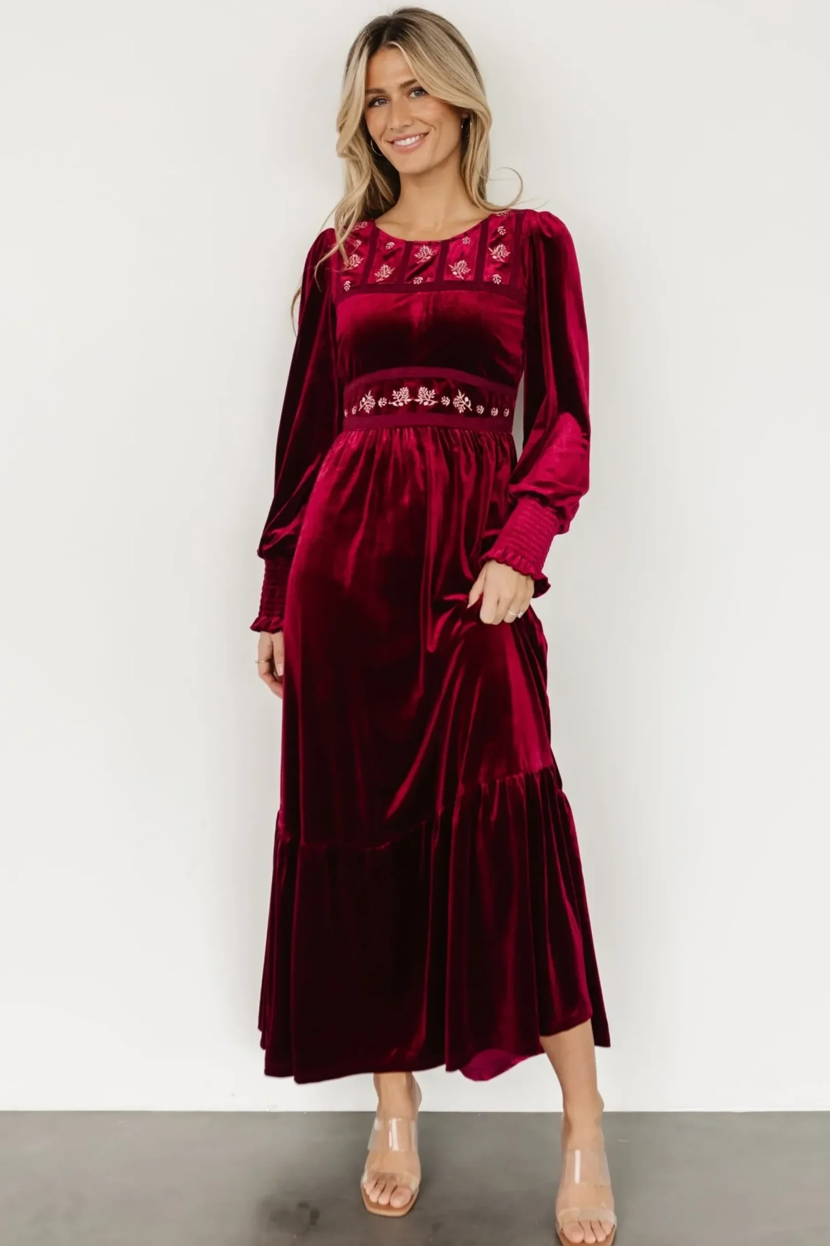 Baltic Born COMING SOON|Ingrid Velvet Maxi Dress | Merlot