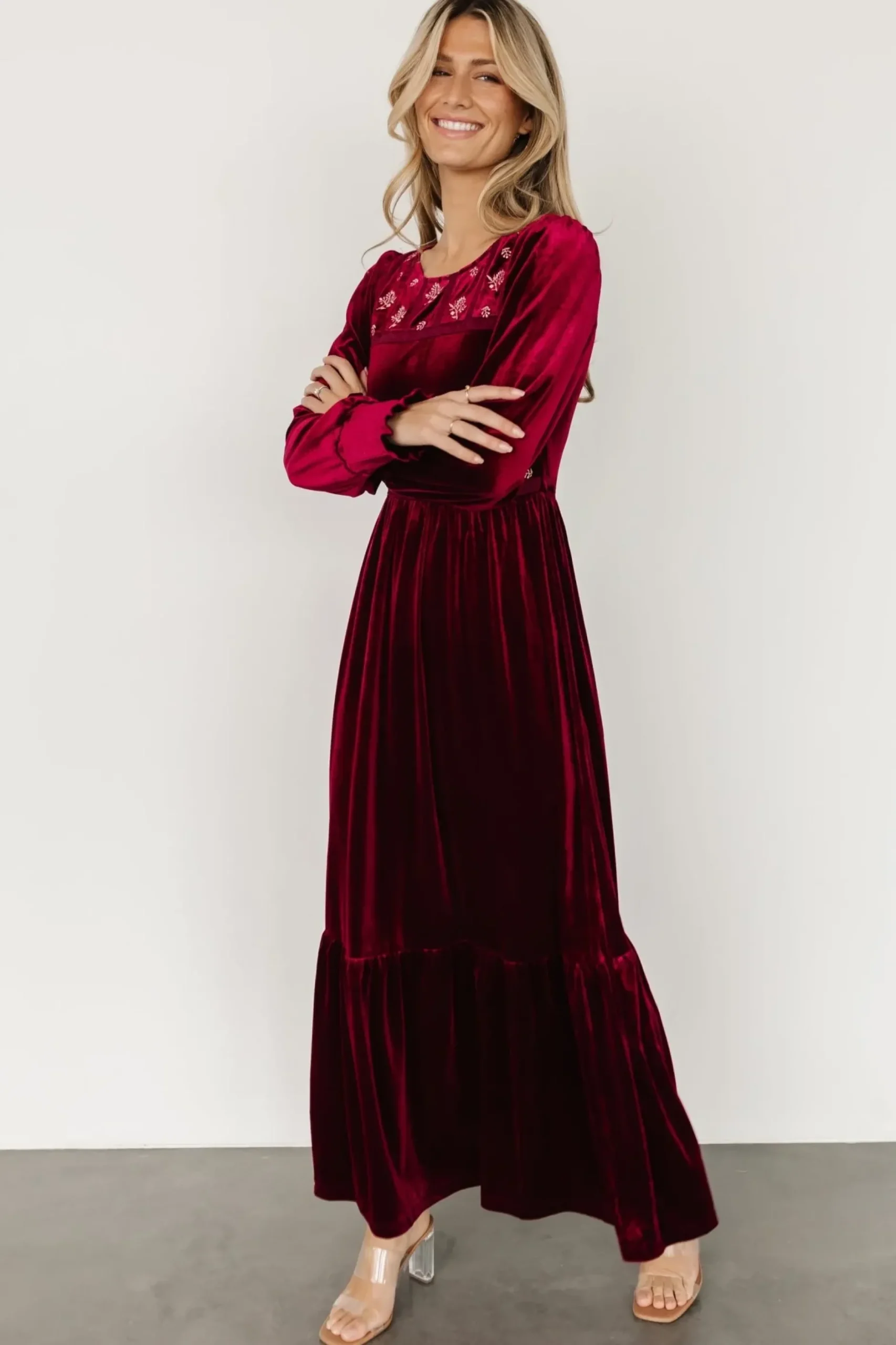 Baltic Born COMING SOON|Ingrid Velvet Maxi Dress | Merlot