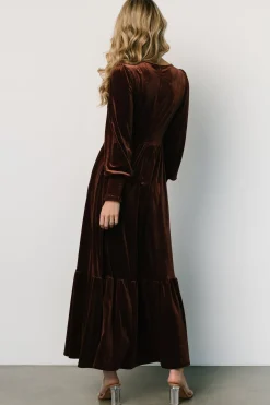 Baltic Born WINTER ESSENTIALS|Ingrid Velvet Maxi Dress | Chocolate