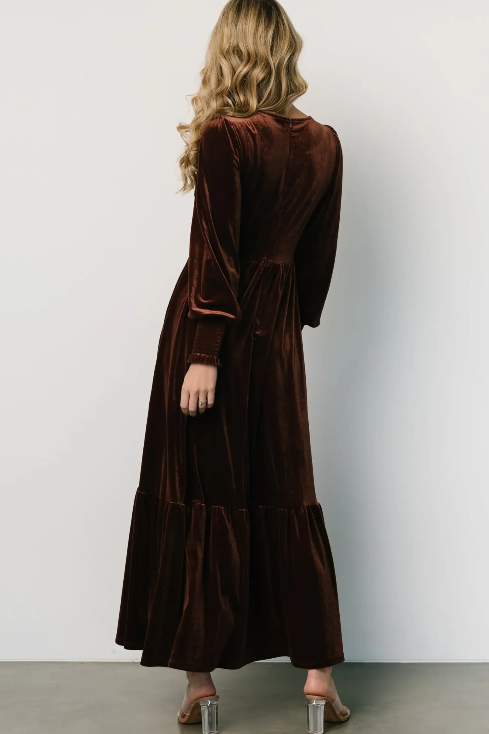 Baltic Born WINTER ESSENTIALS|Ingrid Velvet Maxi Dress | Chocolate