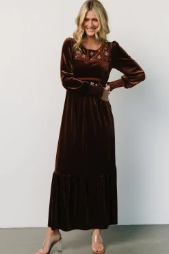 Baltic Born WINTER ESSENTIALS|Ingrid Velvet Maxi Dress | Chocolate