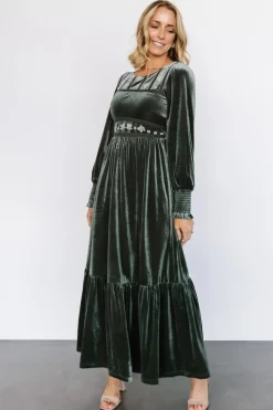Baltic Born COMING SOON|Ingrid Velvet Maxi Dress | Eucalyptus