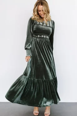 Baltic Born COMING SOON|Ingrid Velvet Maxi Dress | Eucalyptus