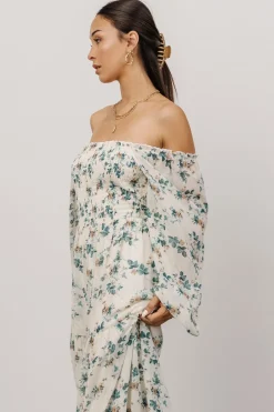 Baltic Born bump friendly|Isabela Smocked Maxi Dress | Ivory + Topaz Floral