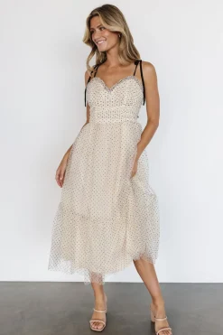 Baltic Born WEDDING SUITE|wedding guest|Izzy Tulle Midi Dress | Cream + Black