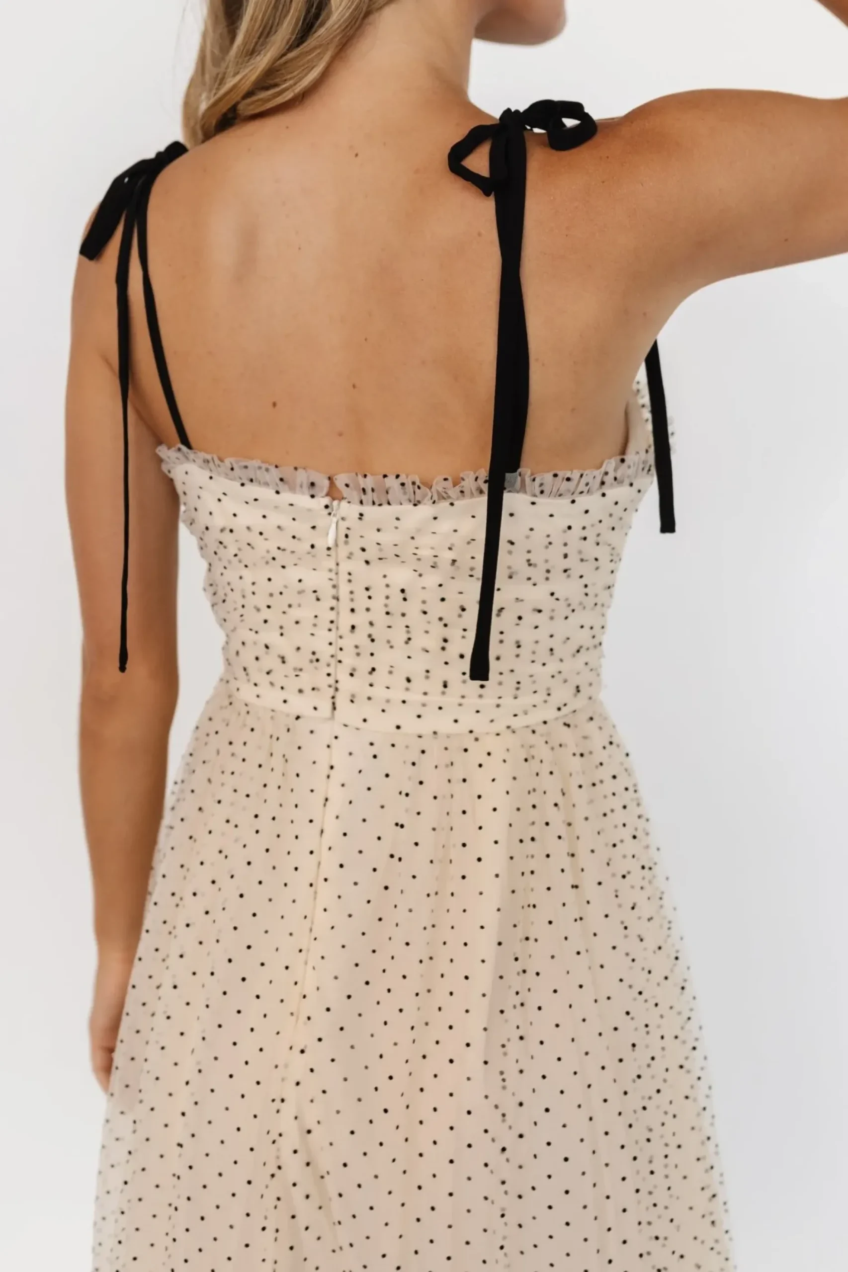 Baltic Born WEDDING SUITE|wedding guest|Izzy Tulle Midi Dress | Cream + Black