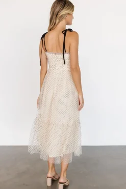 Baltic Born WEDDING SUITE|wedding guest|Izzy Tulle Midi Dress | Cream + Black