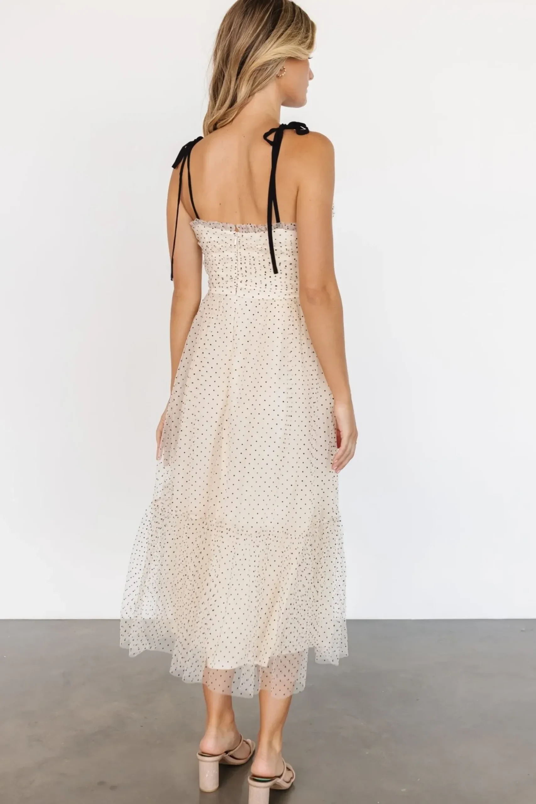 Baltic Born WEDDING SUITE|wedding guest|Izzy Tulle Midi Dress | Cream + Black