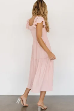 Baltic Born COMING SOON|Jacie Smocked Midi Dress | Blush