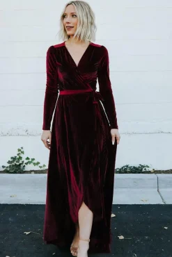 Baltic Born SALE|Jada Ribbed Velvet Wrap Dress | Mulberry
