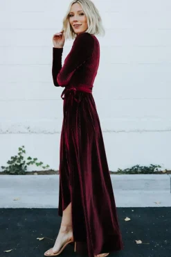 Baltic Born SALE|Jada Ribbed Velvet Wrap Dress | Mulberry