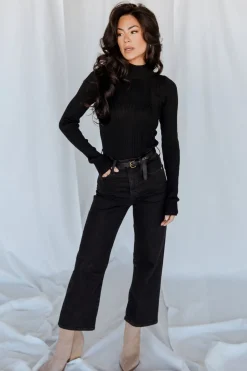 Baltic Born sweaters|Jamison Ribbed Sweater Top | Black