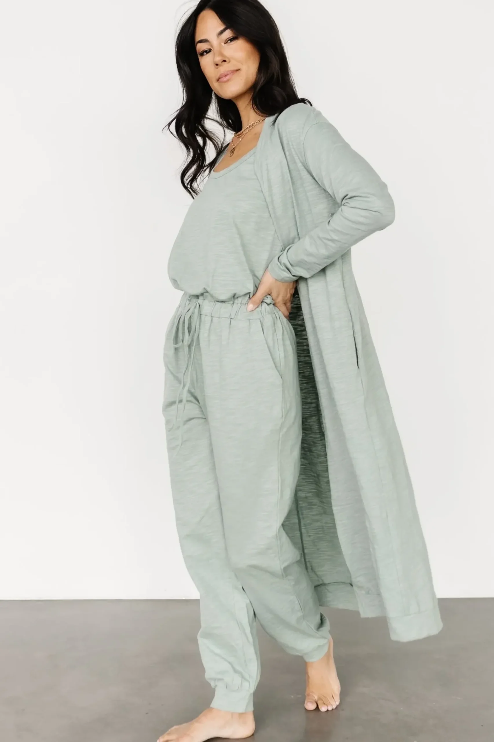 Baltic Born cardigans|Janae Jumpsuit + Cardigan Set | Sage